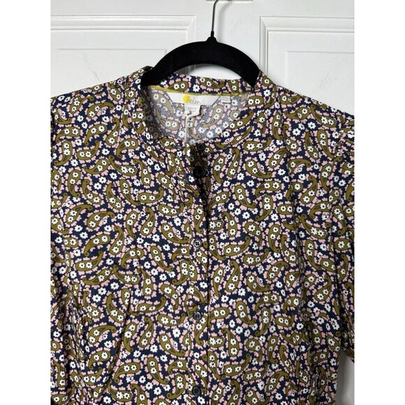 Boden Tiered Floral Paisley Print Tie Waist Shirtdress 6L DO346 NWT - Picture 4 of 14